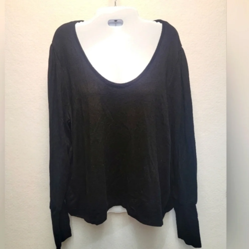 Madewell Pullover Size XXL Black balloon sleeve scoop neckline pullover sweater